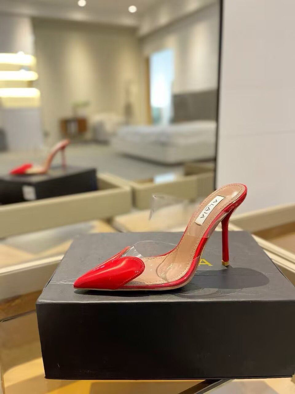 UA ALAÏA Le Coeur Mule Heart-Toe Slingback Pump 10.5cm Heel