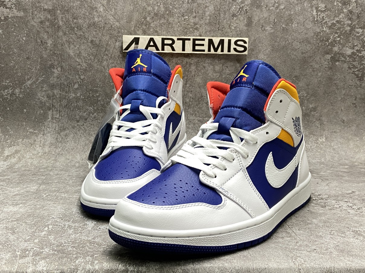 Air Jordan 1 Mid Royal Blue Laser Orange