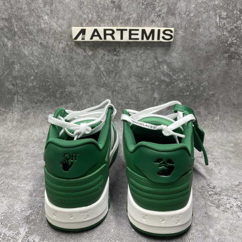 OFF-WHITE Out of Office Low Top Green White