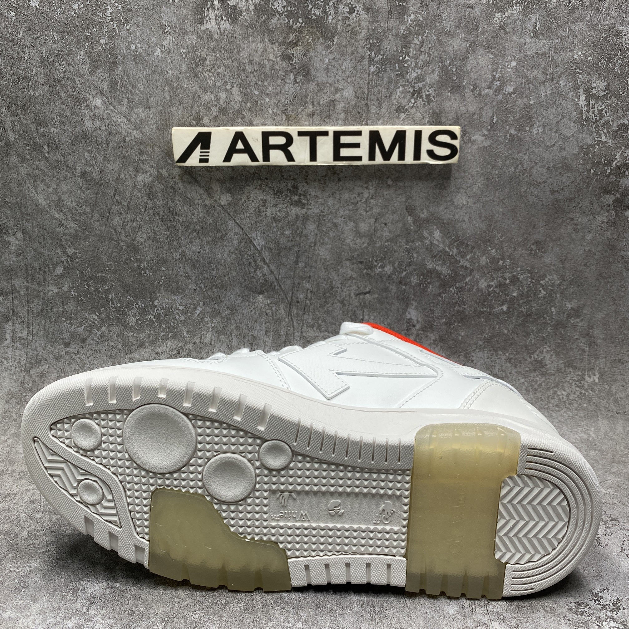 OFF-WHITE Out Of Office OOO Low Tops For Walking White White Red FW21