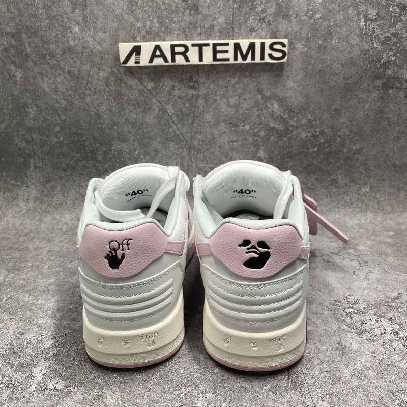 OFF-WHITE Out Of Office OOO Low Tops White Light Pink