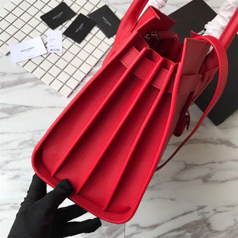 Y*L sac de jour small in grained leather red