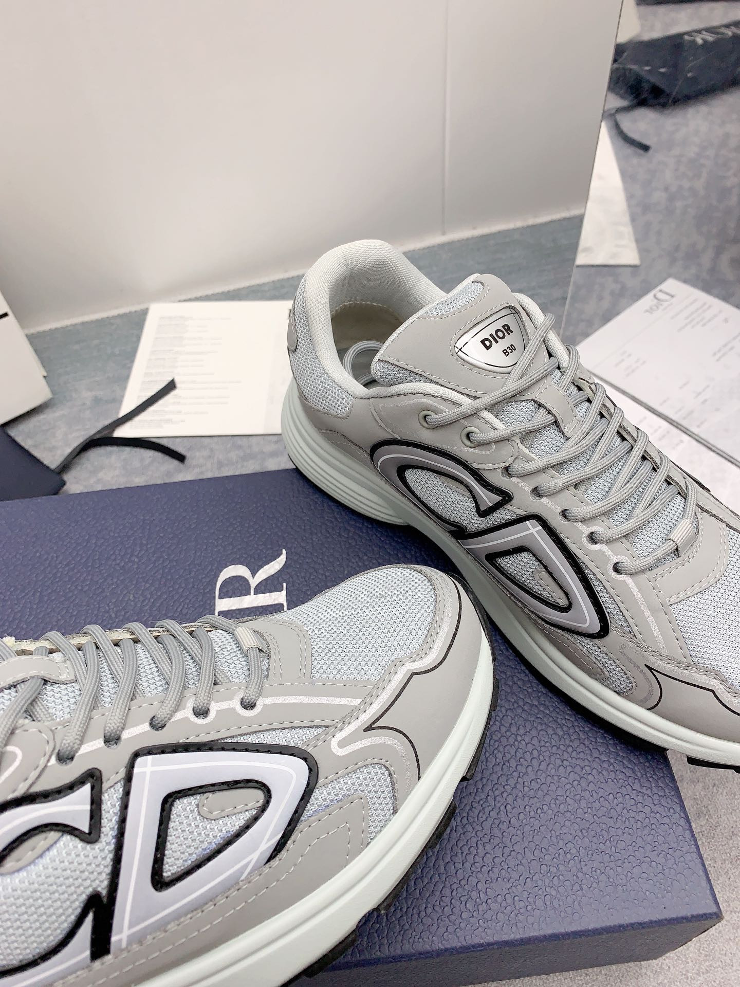D*or b30 sneaker gray mesh and technical fabric