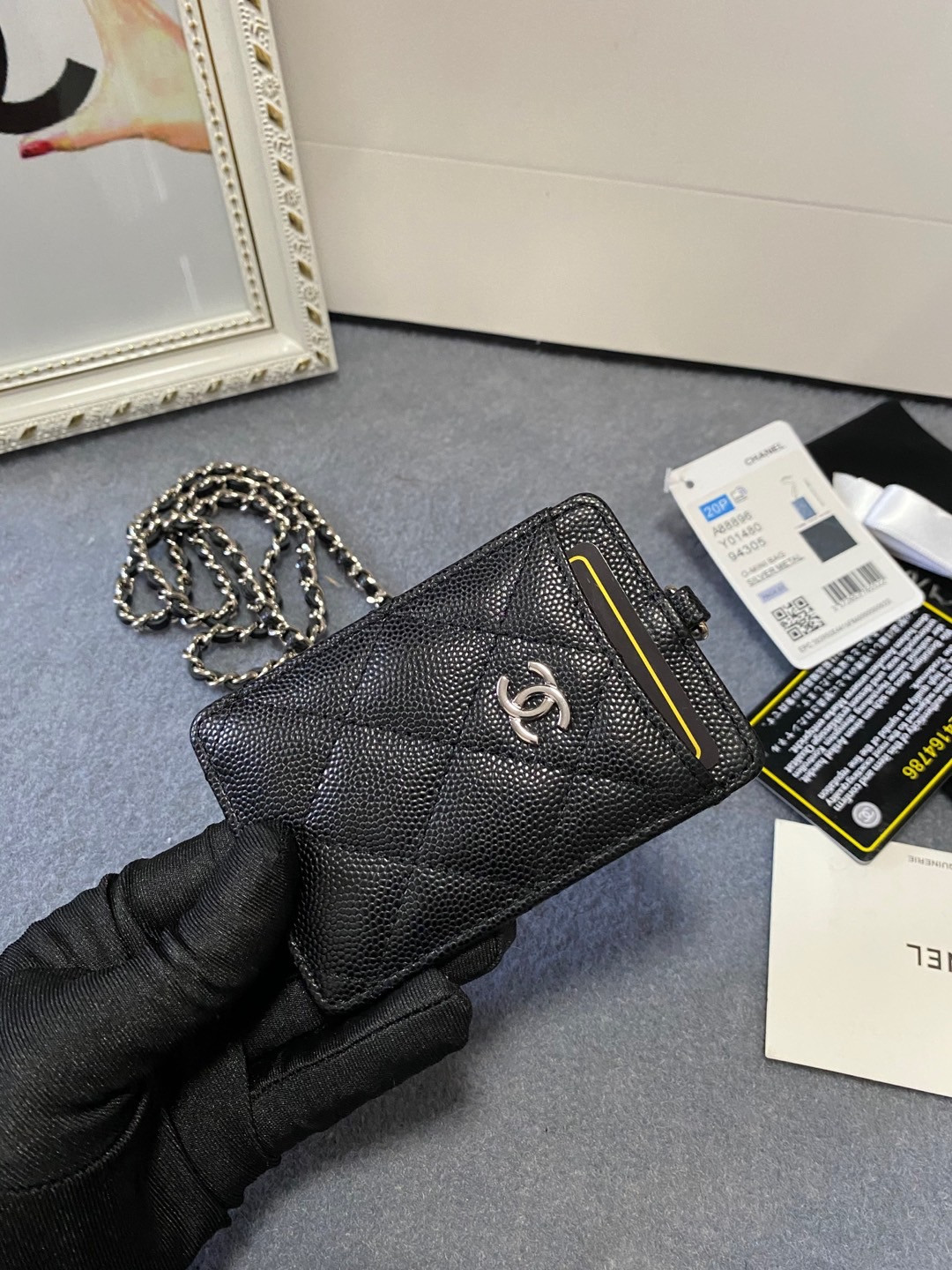 Ch*el card holder 10.5 x7 x  0.5cm