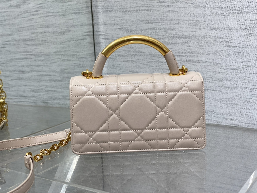 D*or small ange bag pink latte macrocannage calfskin 20 x 12 x 5 cm