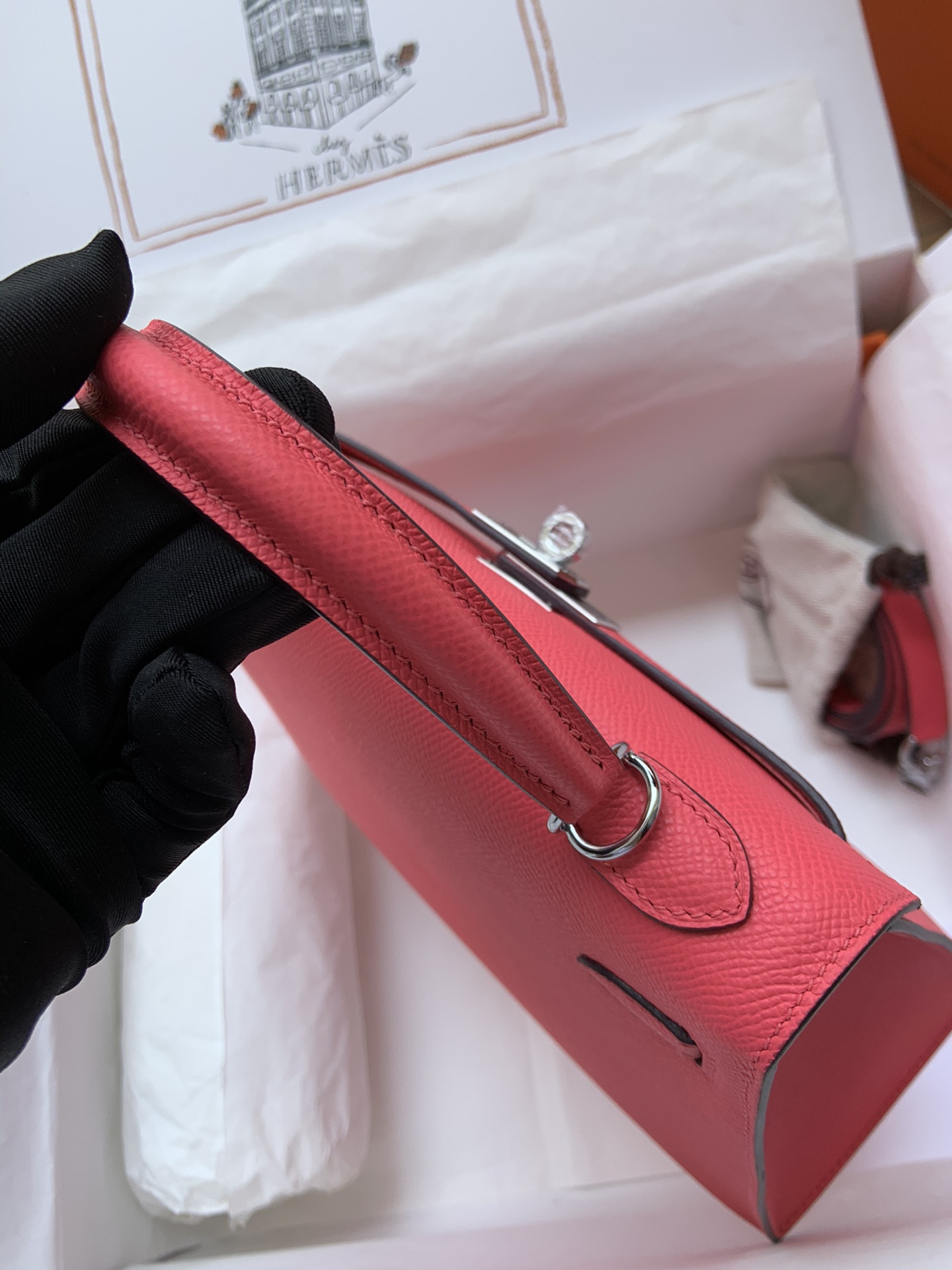 HERMÈS Kelly Silver-tone Hardware 25 28