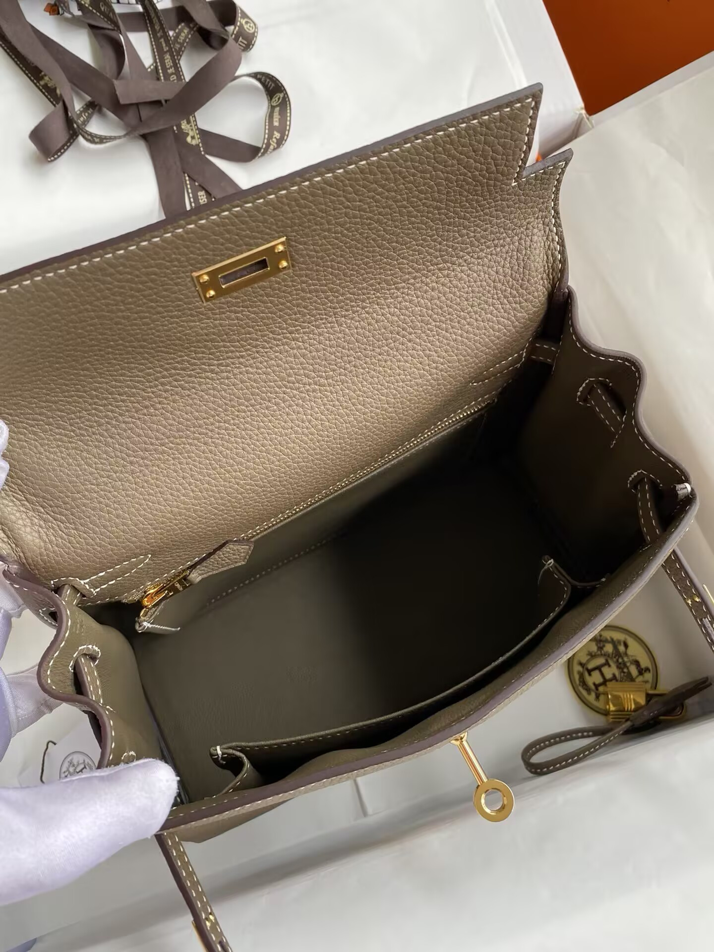 HERMÈS Kelly Silver-tone Hardware 25 28