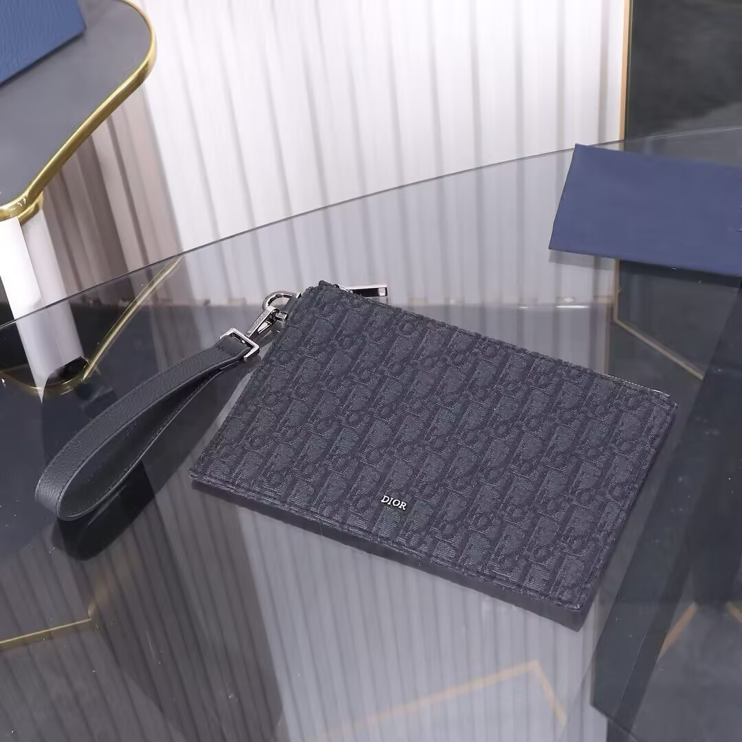 Dior A5 Pouch Black Dior Oblique Jacquard 26.5x17.5cm