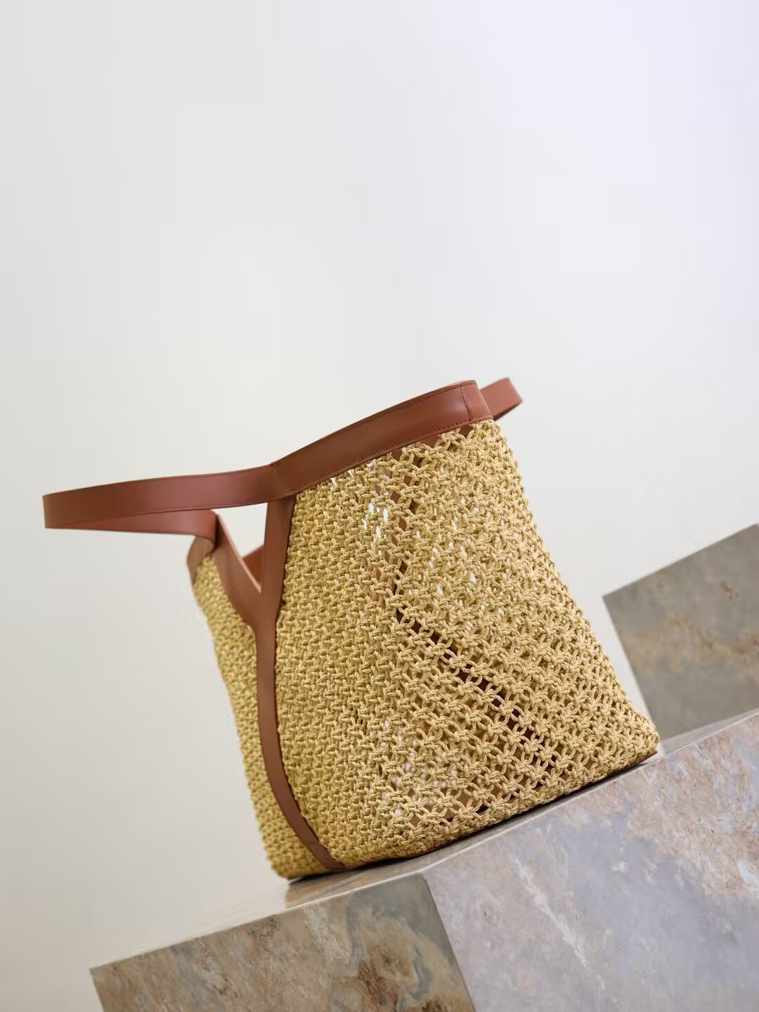 YSL Y-shaped Raffia Tote Bag 50x33x16cm