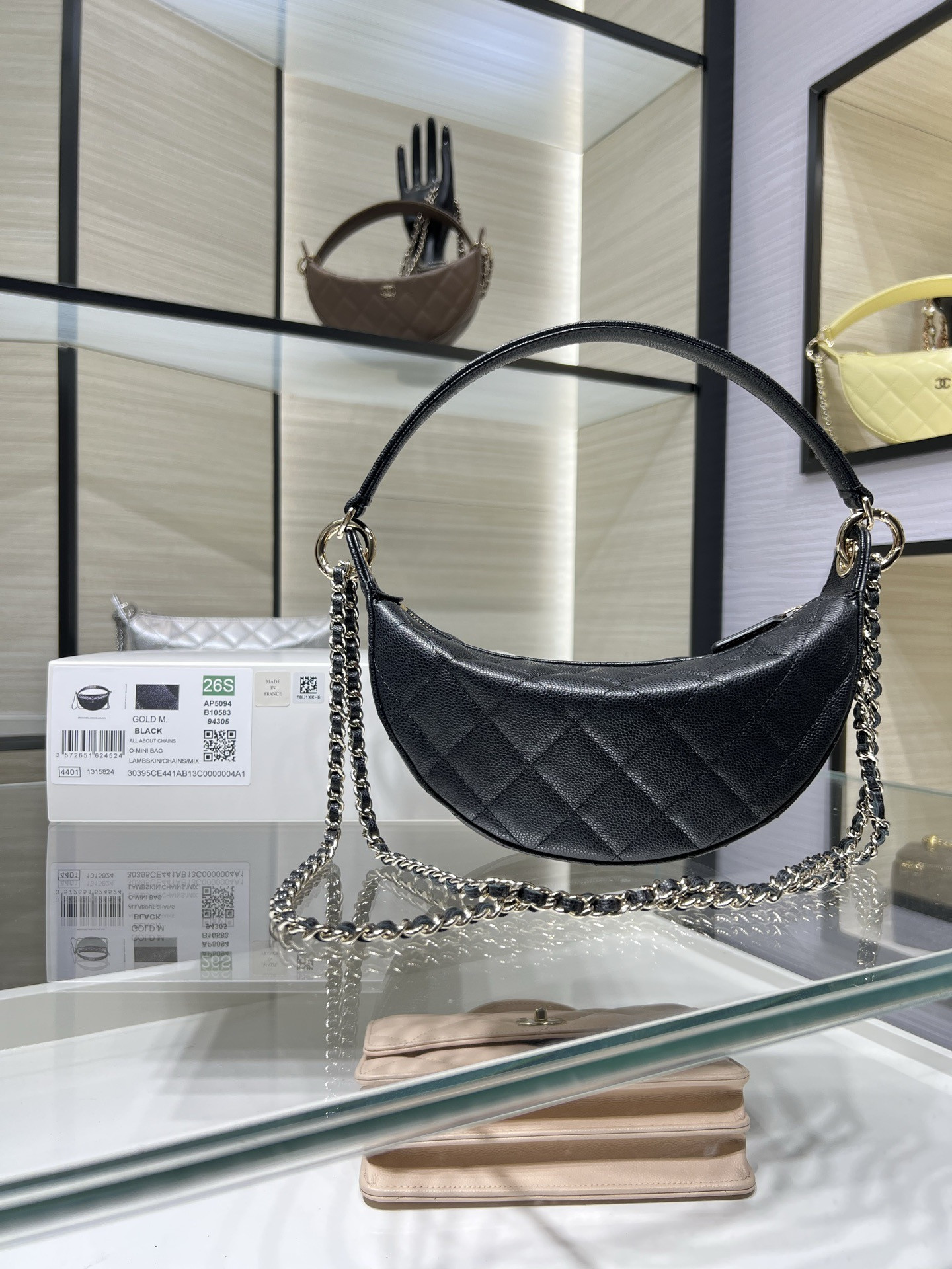 Chanel Clutch with chain Light Gold Hardware AP5094 15x22x6cm