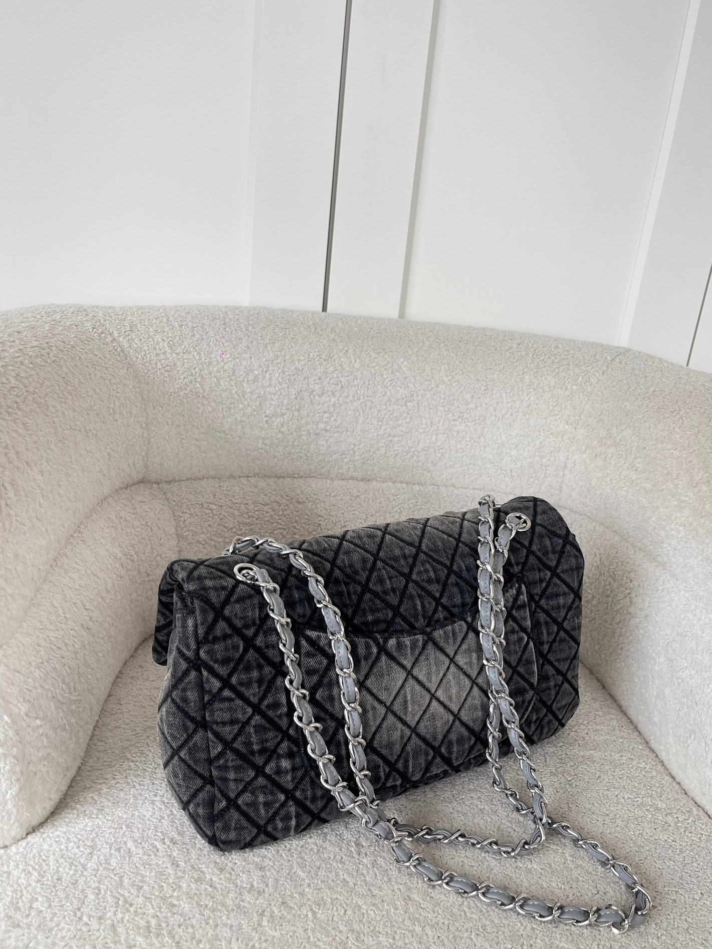 Chanel Denimpression Flap Bag 33x22x8cm
