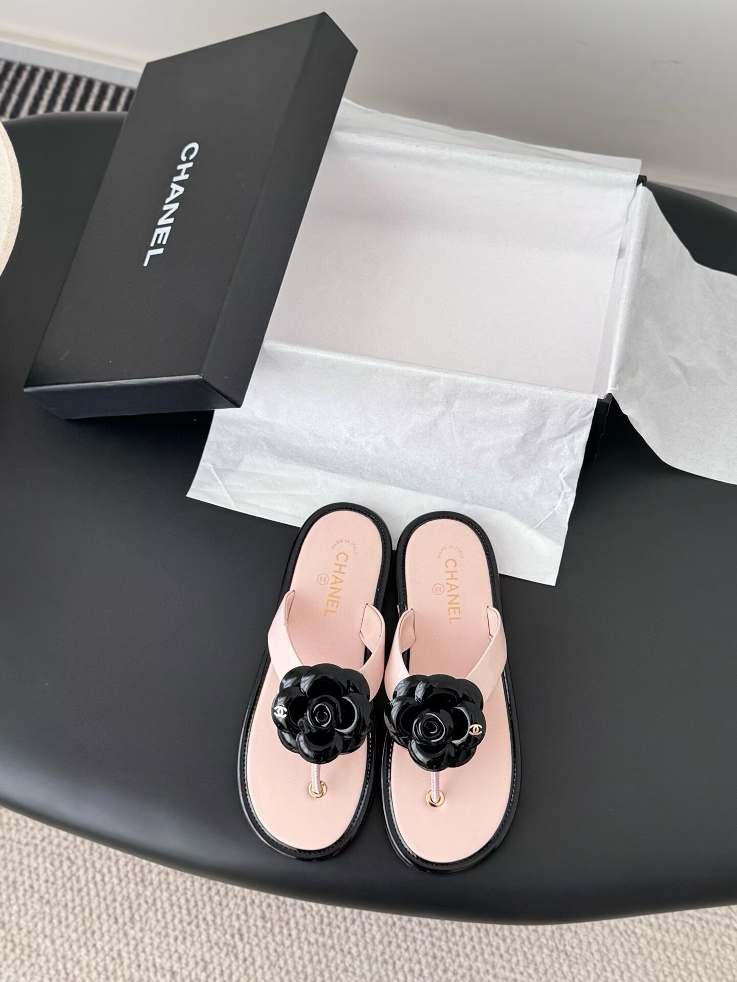 UA Chanel Thongs Slides