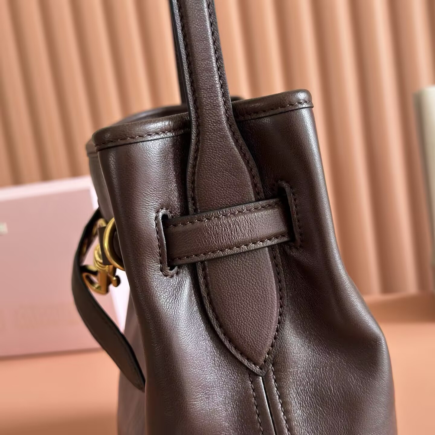 Miu Miu Aventure Nappa Leather Bucket Bag 31x30x13cm