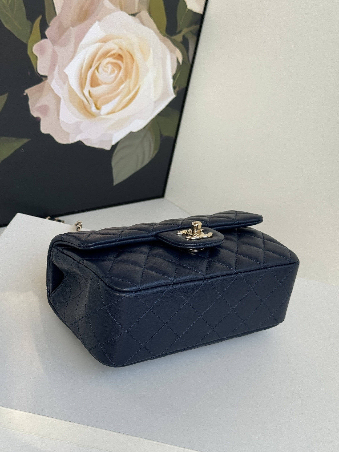 CHANEL Mini CF handle Royal Blue 20x12x6cm