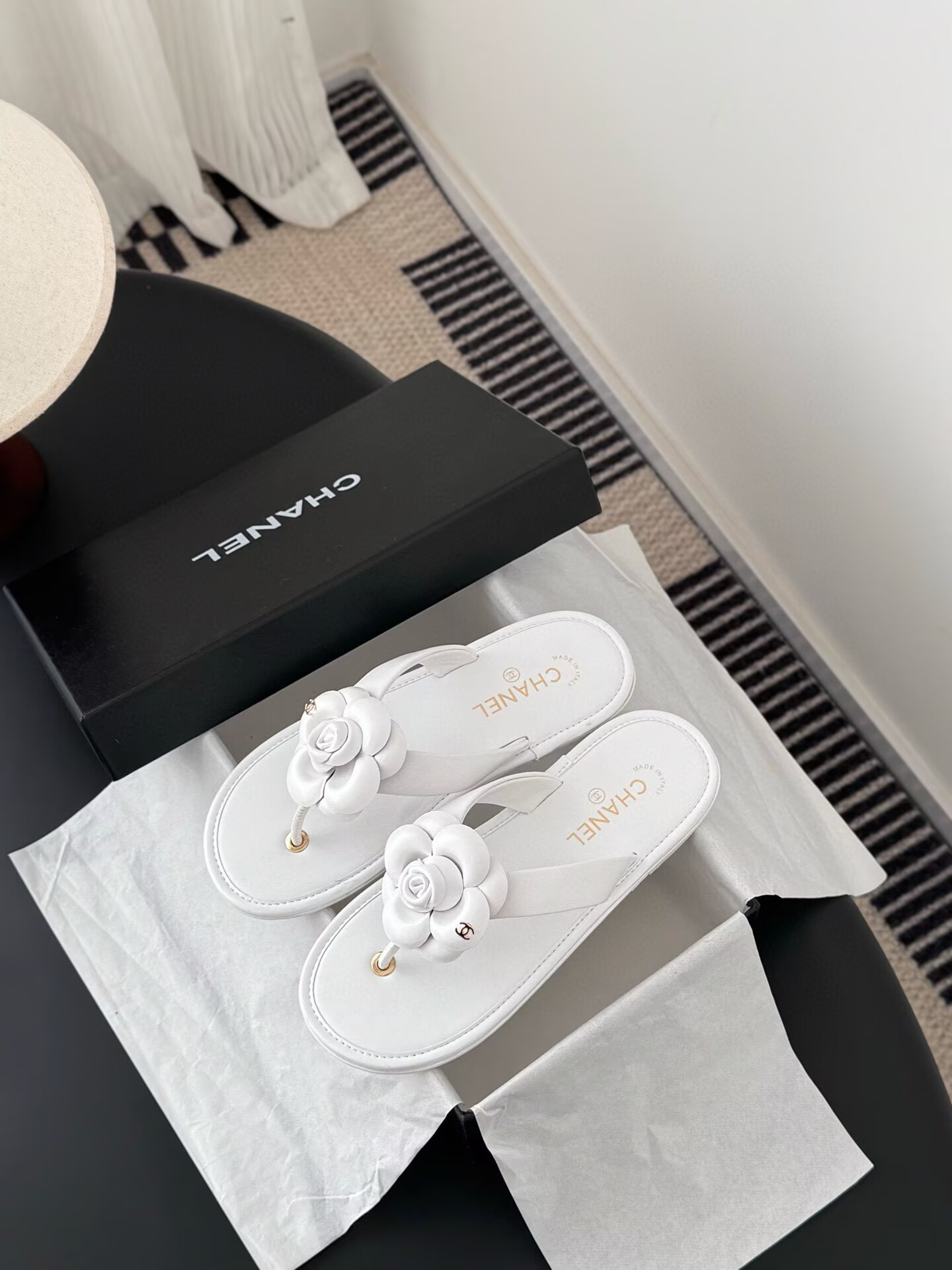 UA Chanel Thongs Slides
