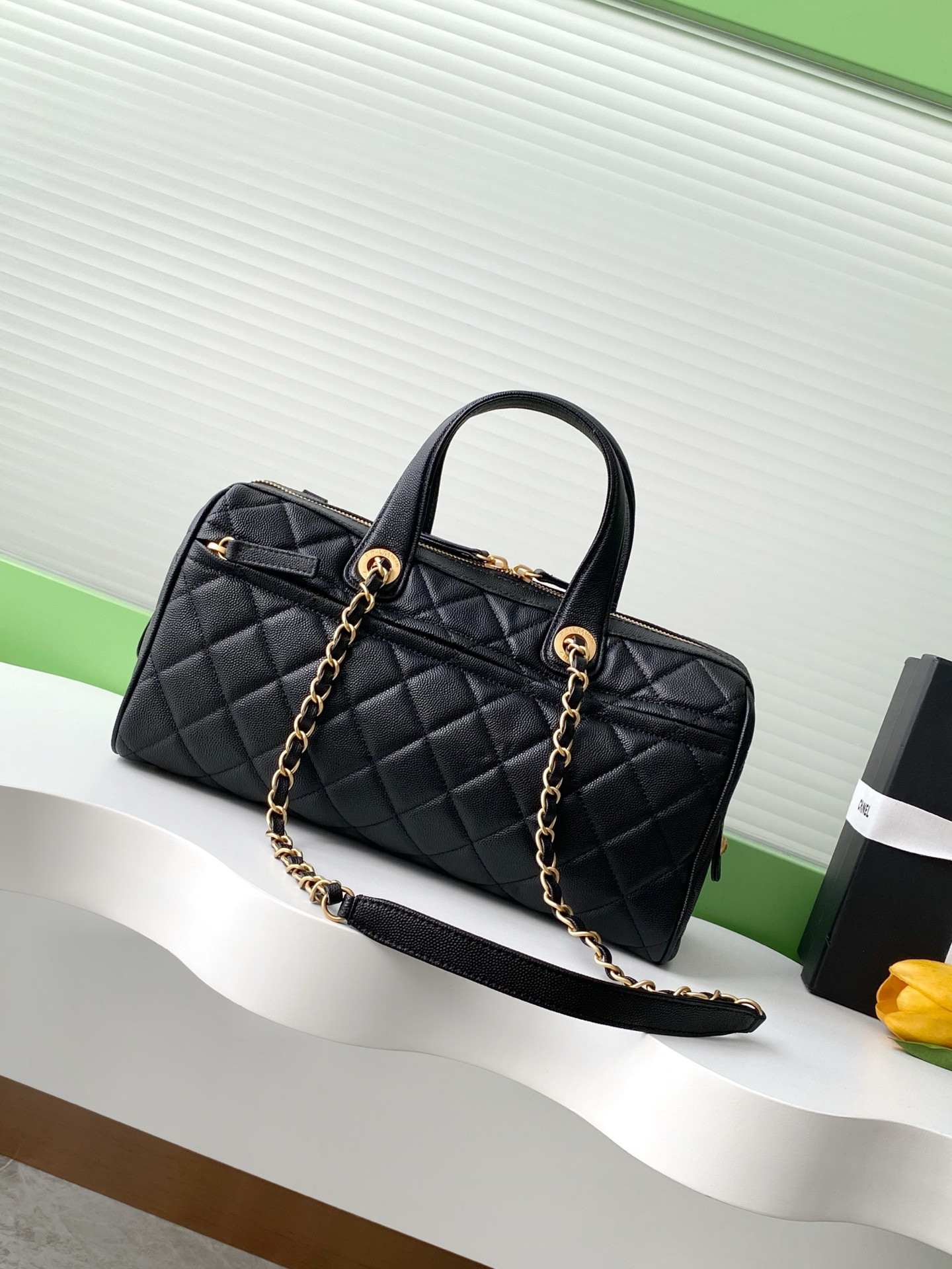Chanel Large Bowling Bag AS5579 17x31x13cm