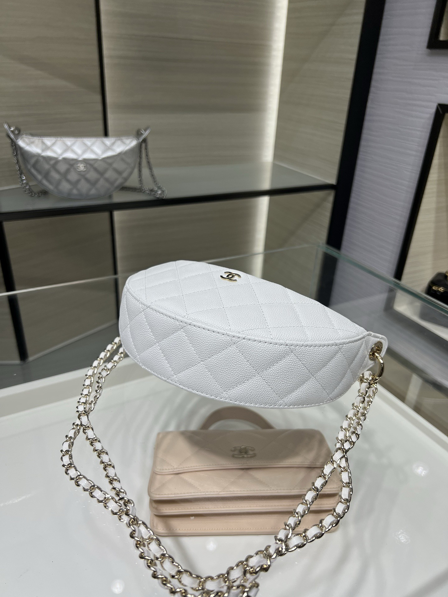 Chanel Clutch with chain Light Gold Hardware AP5094 15x22x6cm