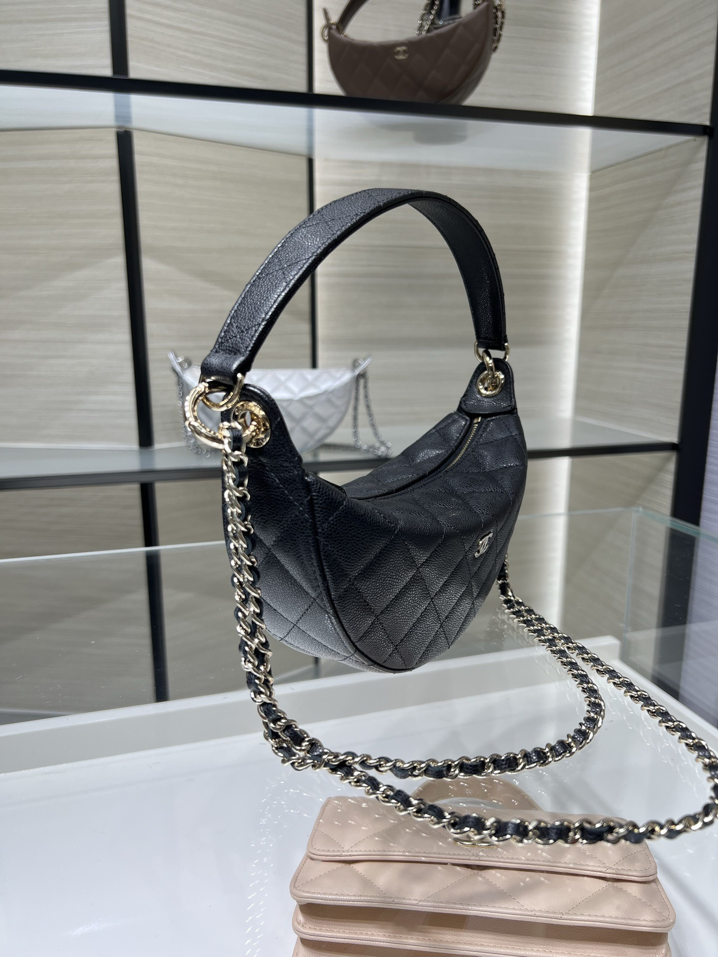 Chanel Clutch with chain Light Gold Hardware AP5094 15x22x6cm