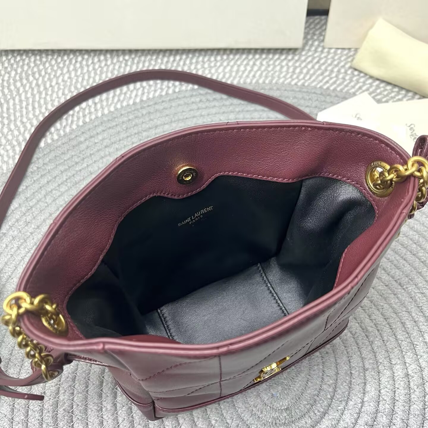 YSL JAMIE Mini Shoulder Pouch in Lambskin 14.5x15.5x8cm