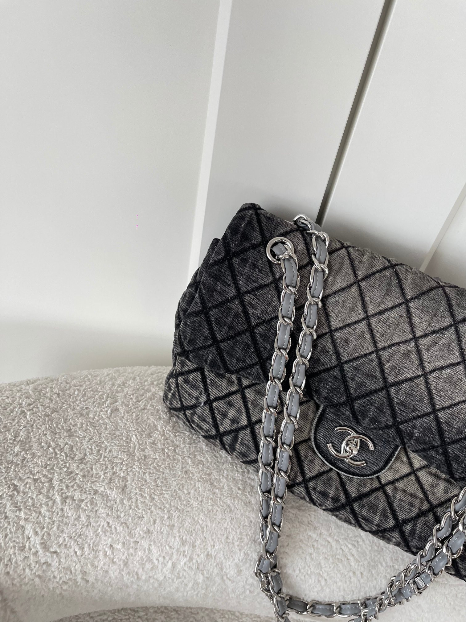 Chanel Denimpression Flap Bag 33x22x8cm