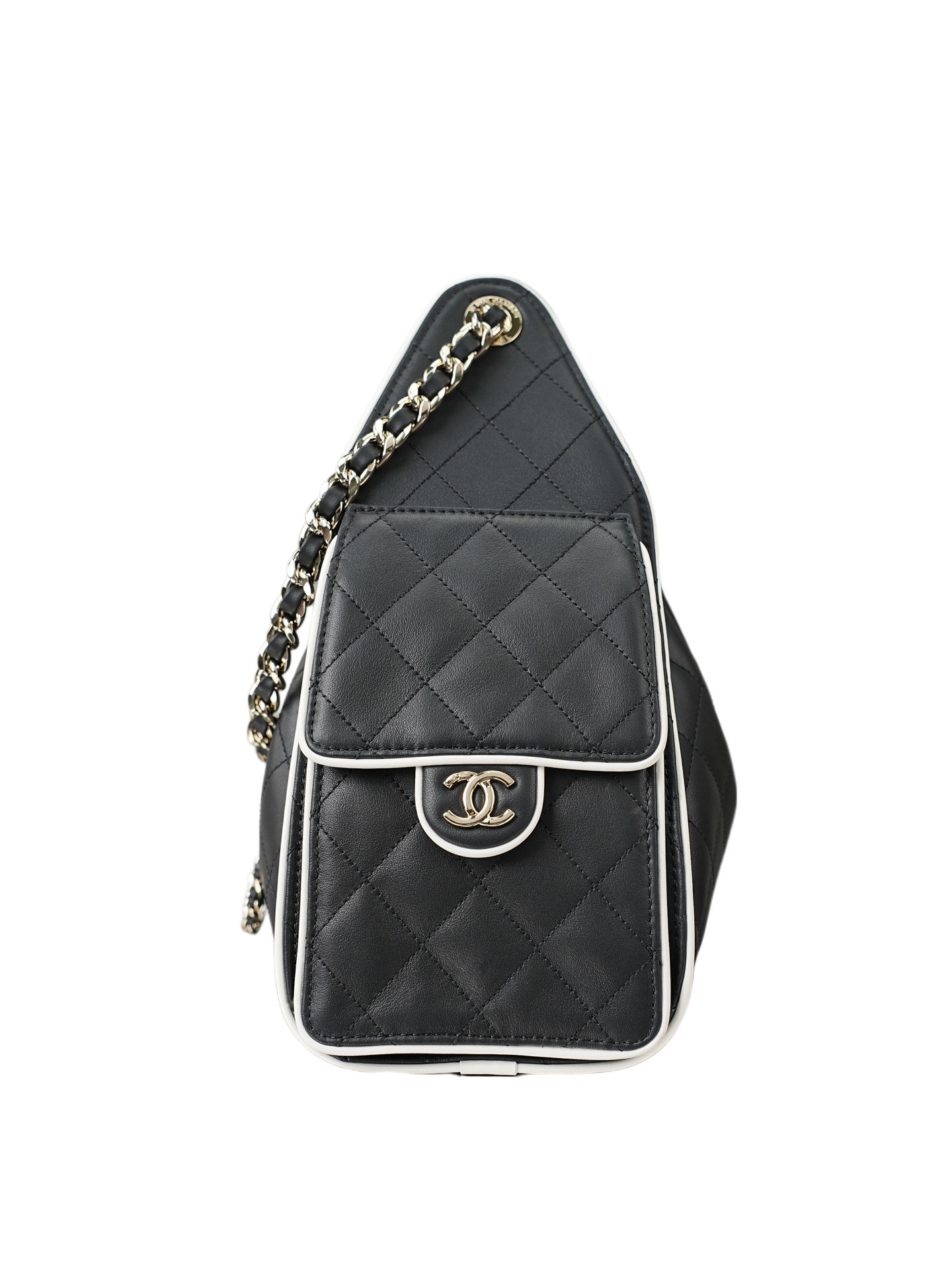CHANEL 25C Bucket BAG Light gold buttons 30x26x14cm