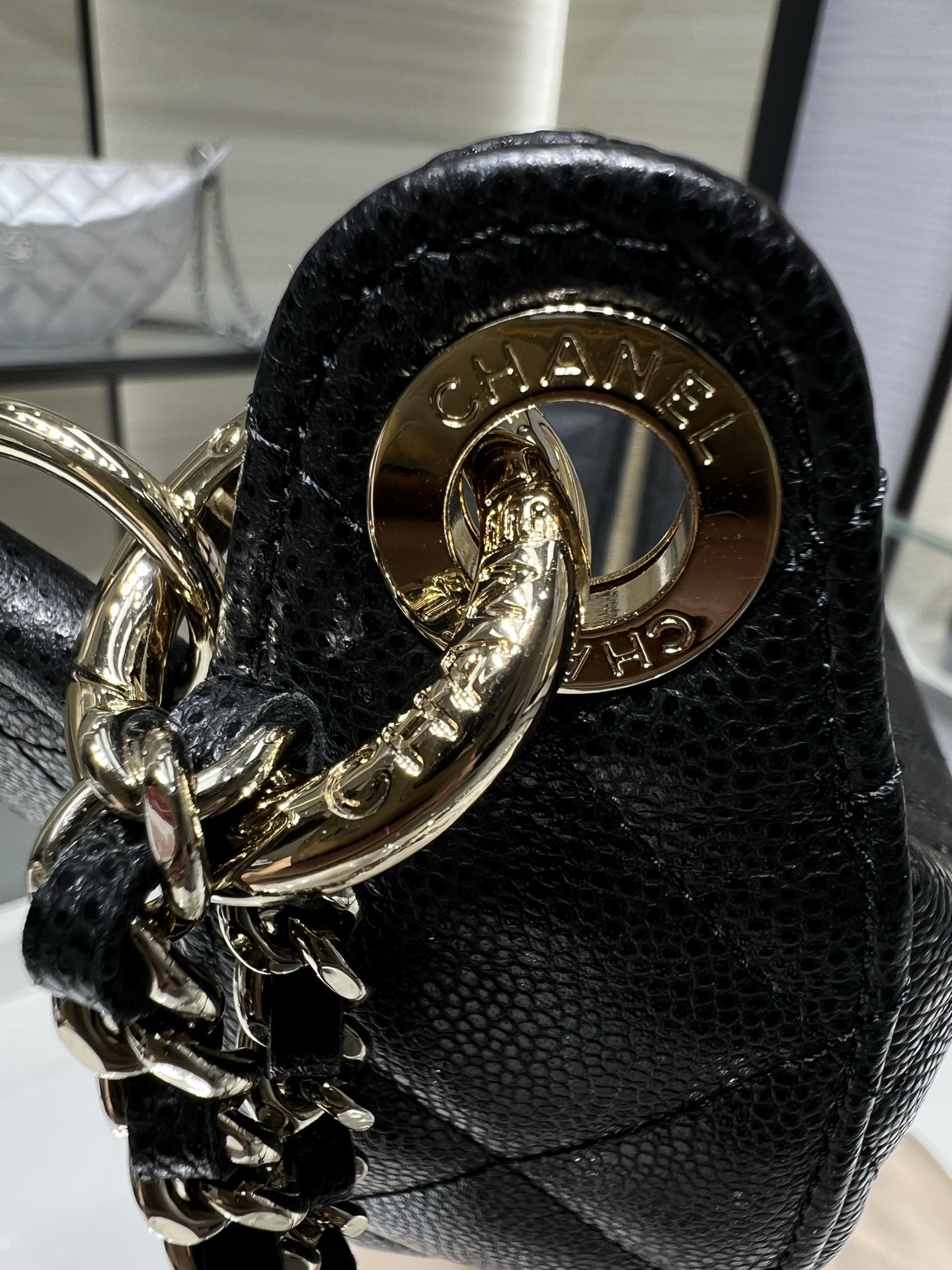 Chanel Clutch with chain Light Gold Hardware AP5094 15x22x6cm