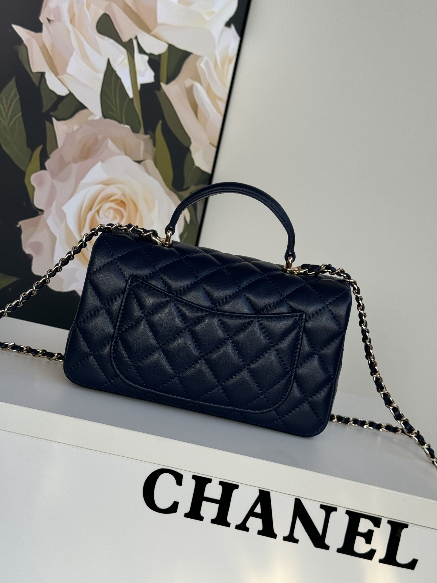 CHANEL Mini CF handle Royal Blue 20x12x6cm
