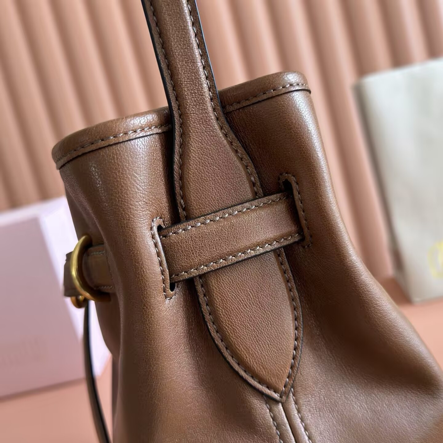 Miu Miu Aventure Nappa Leather Bucket Bag 31x30x13cm