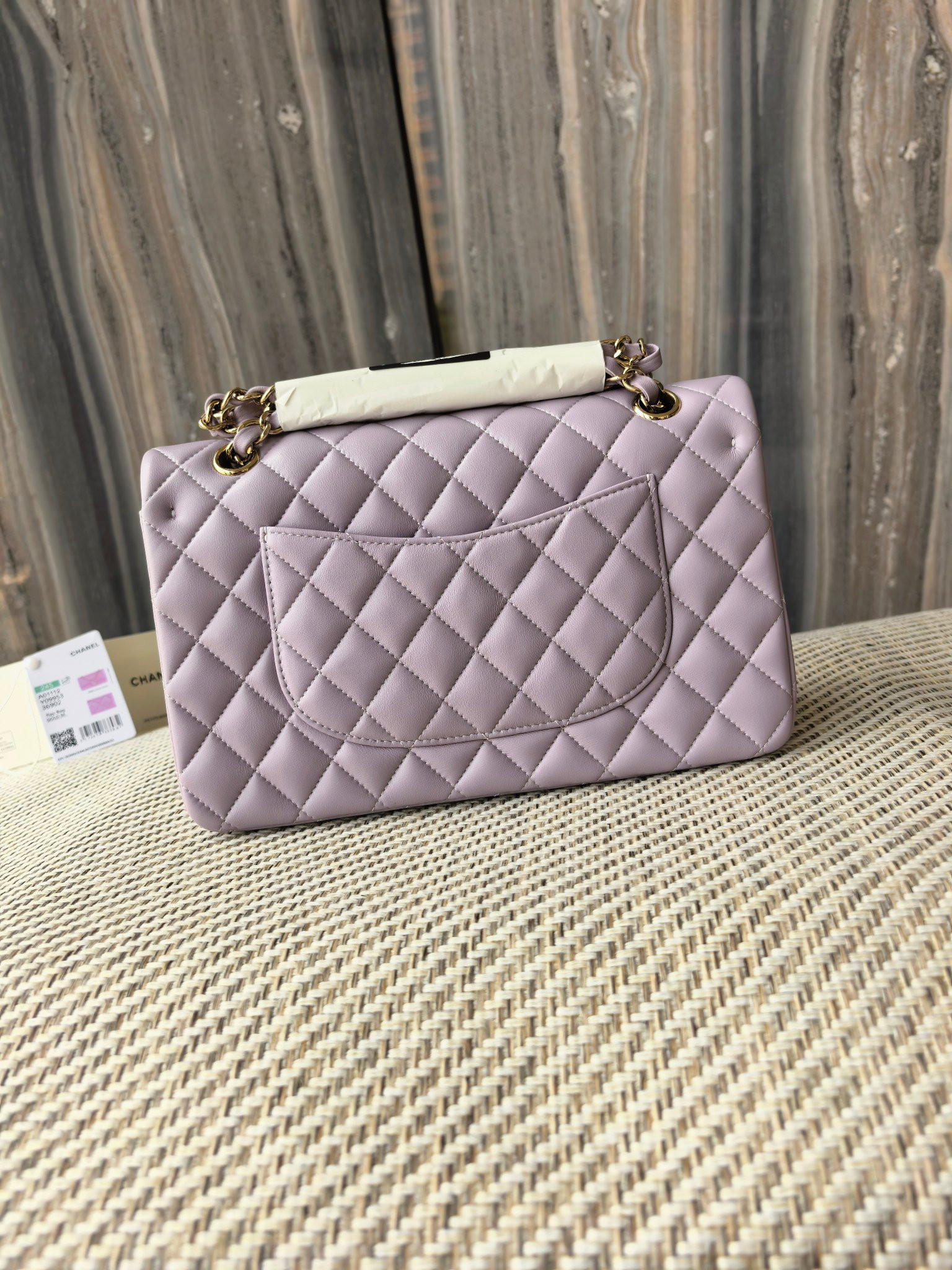 Chanel Classic Flap Bag Lavender with light gold hardware 15.5x25.5x6.5cm
