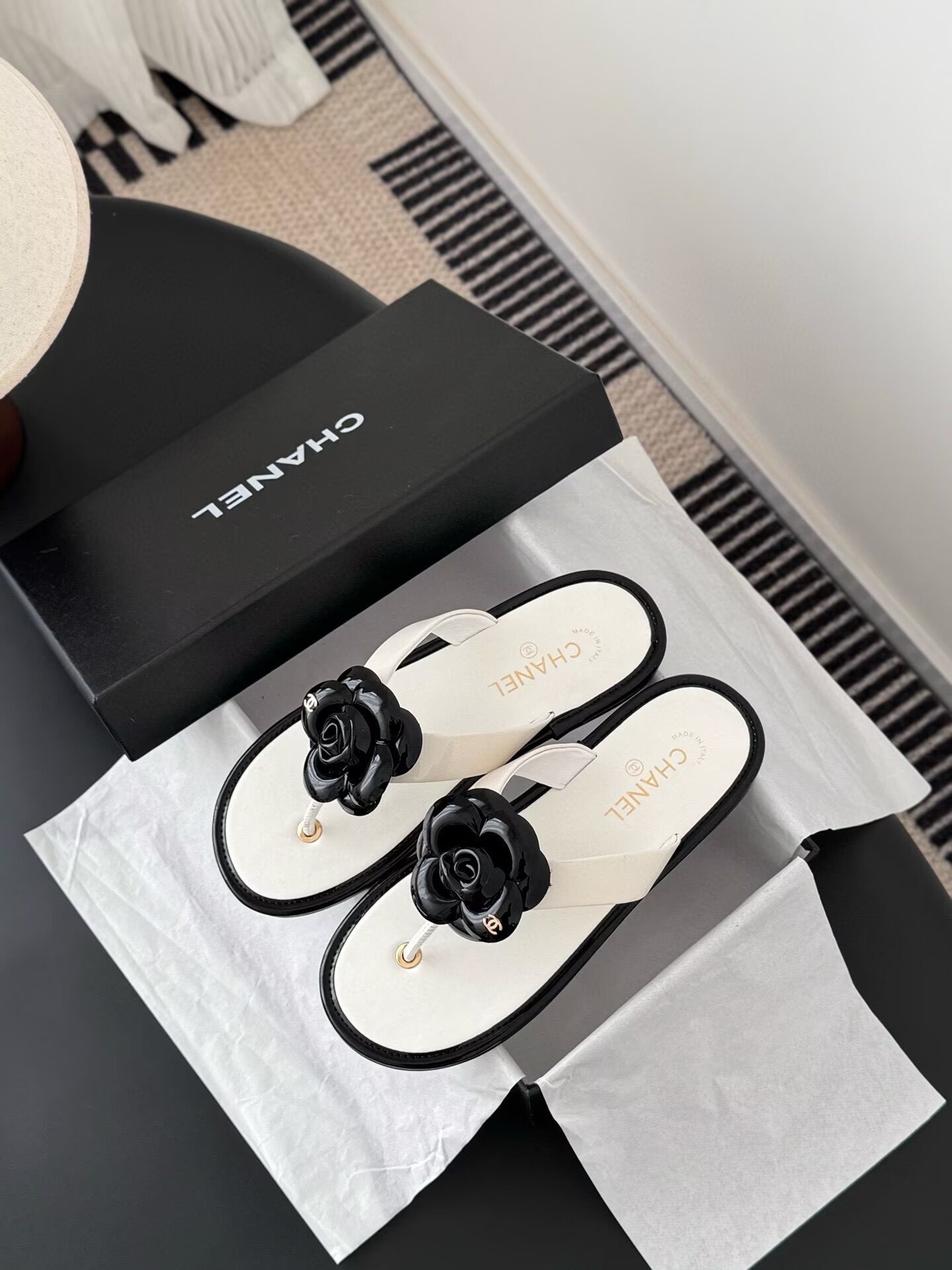 UA Chanel Thongs Slides