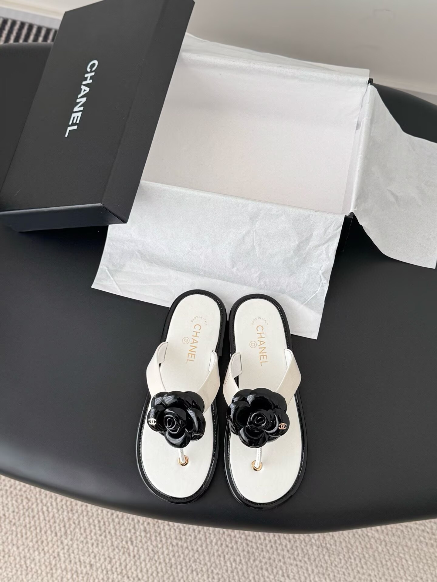 UA Chanel Thongs Slides