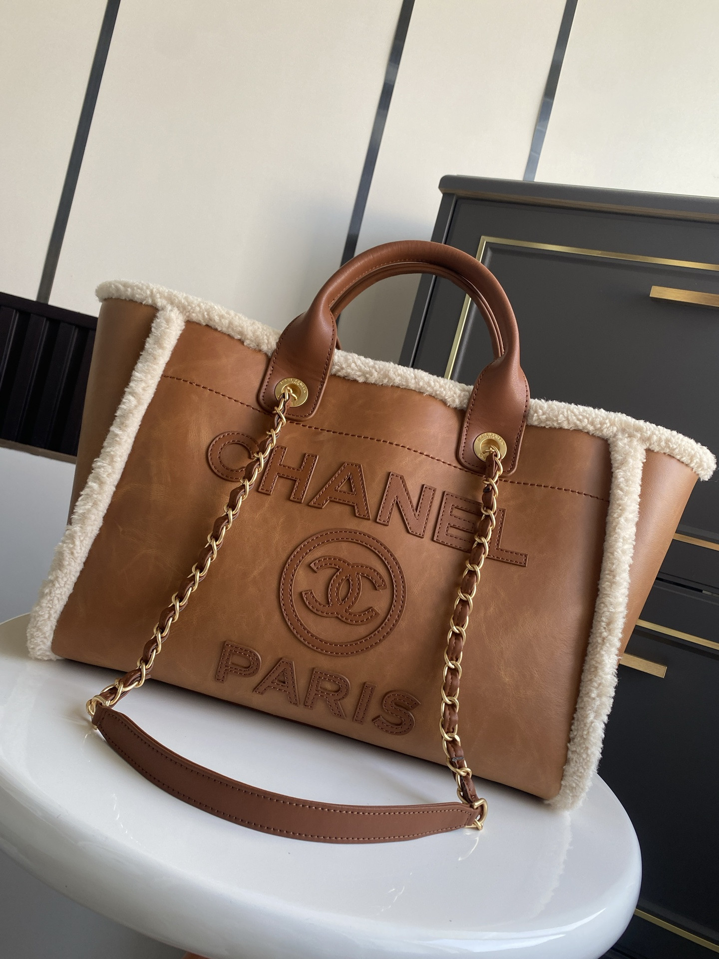 Chanel Deauville Tote Shopping Bag 33cm