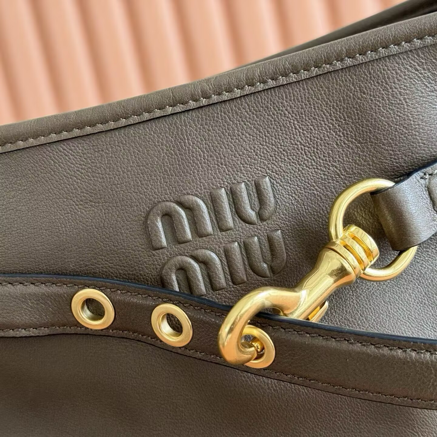 Miu Miu Aventure Nappa Leather Bucket Bag 31x30x13cm