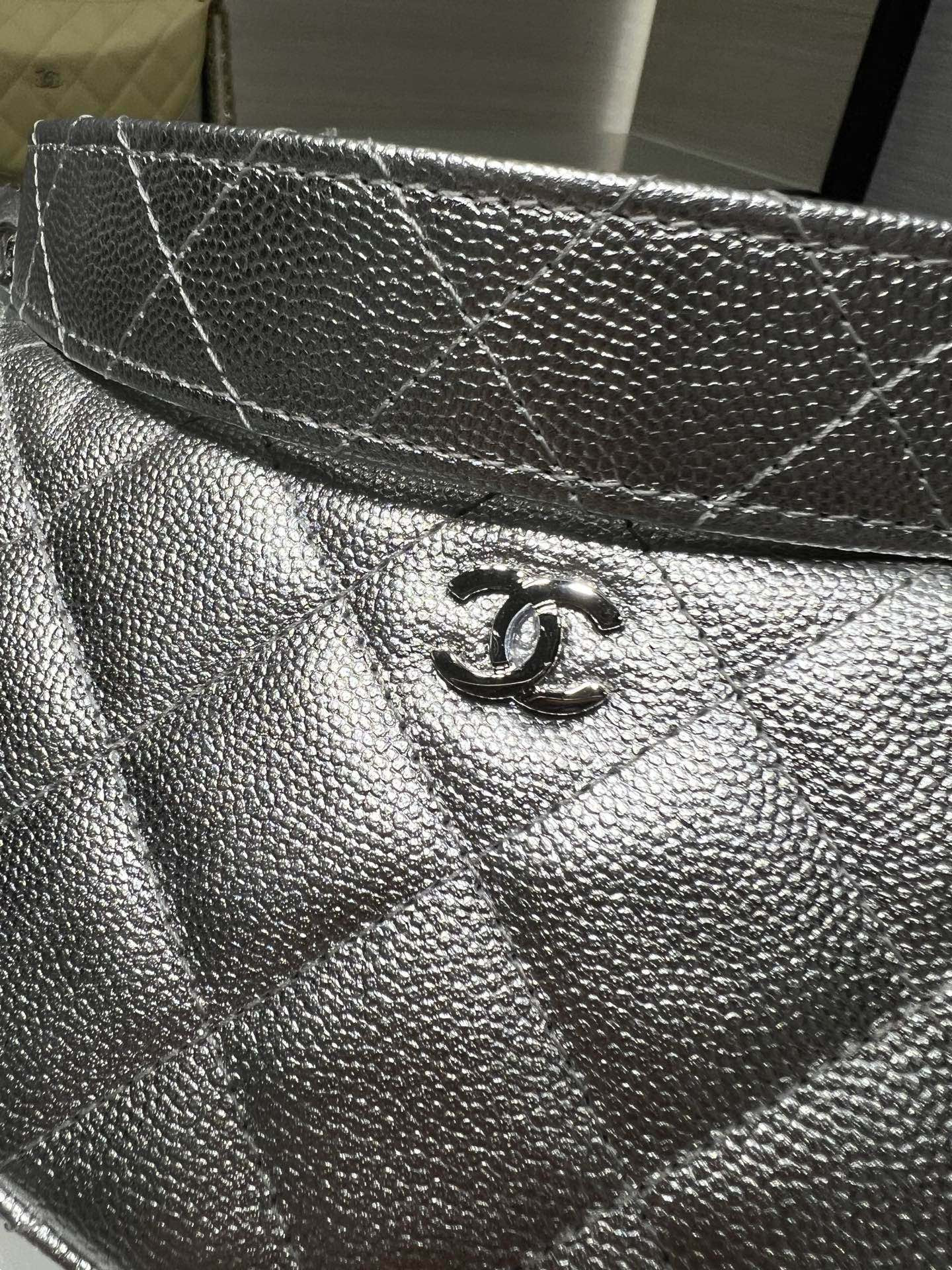 Chanel Clutch with chain Silver Hardware AP5094 15x22x6cm
