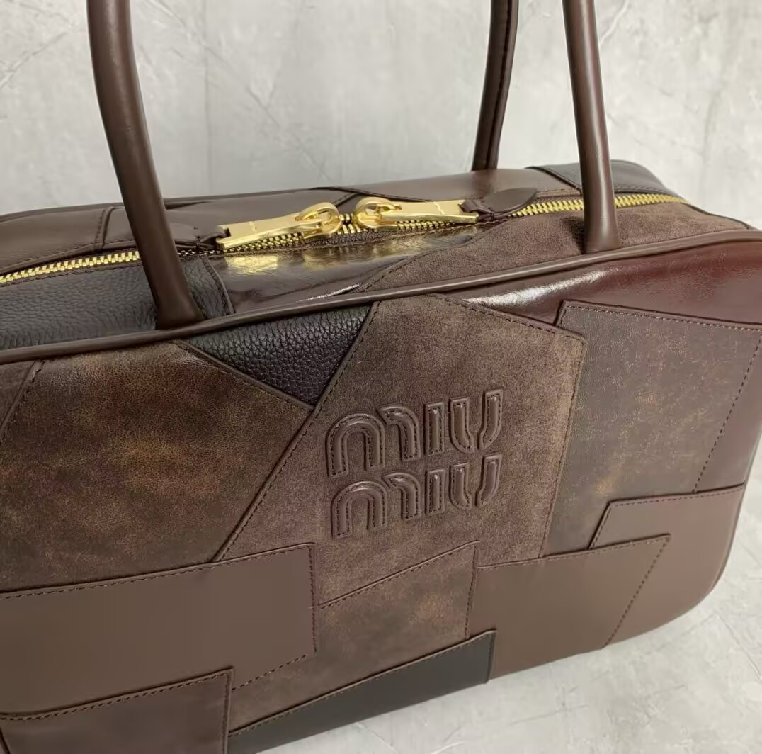 Miu Miu Leather patchwork Beau bag 23x34x10cm