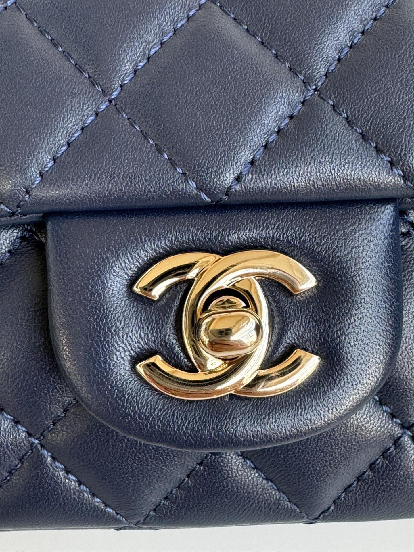 CHANEL Mini CF handle Royal Blue 20x12x6cm