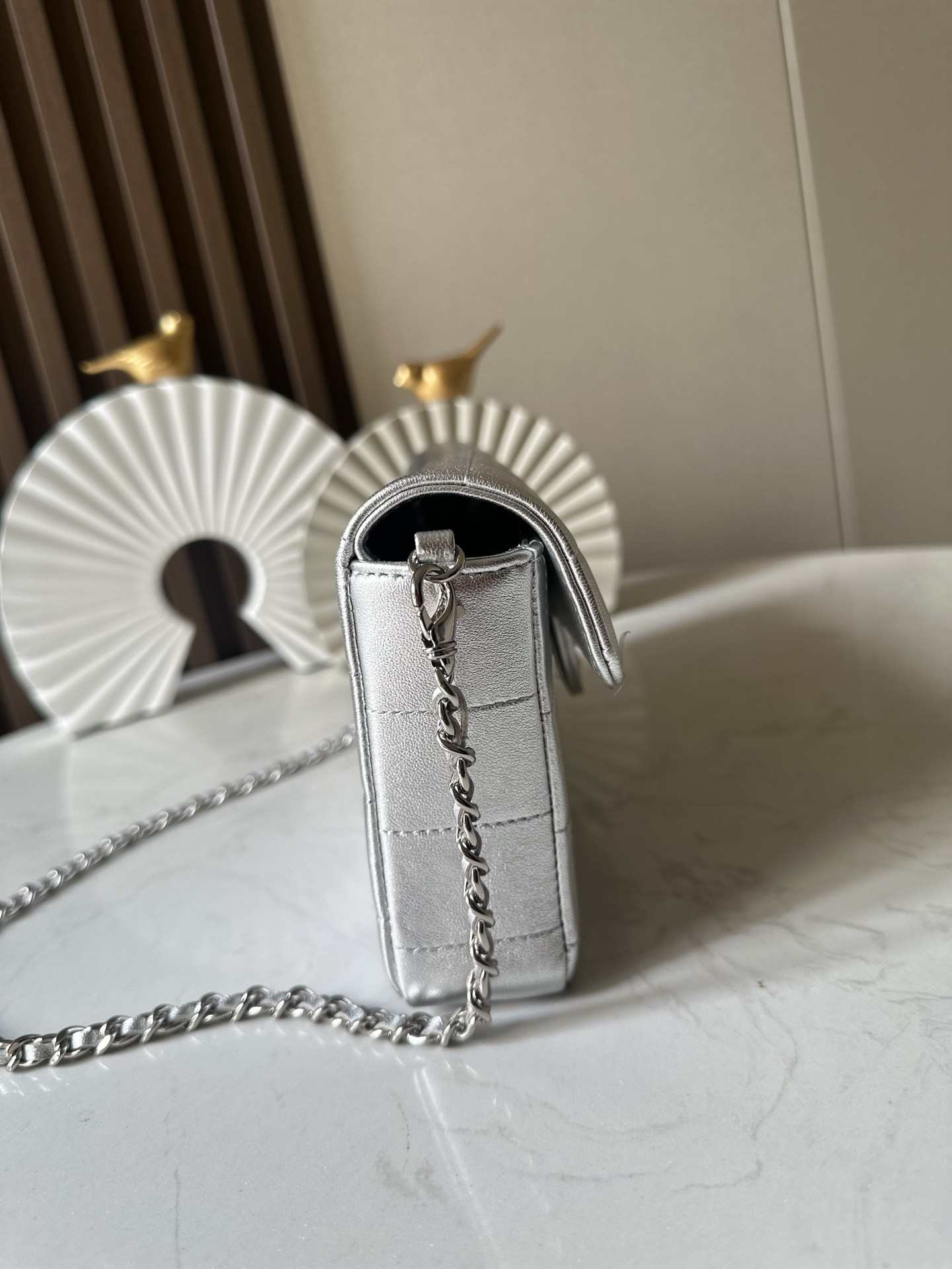 Chanel Classic Chocolate Bar Flap Chain Bag 26x13x4cm