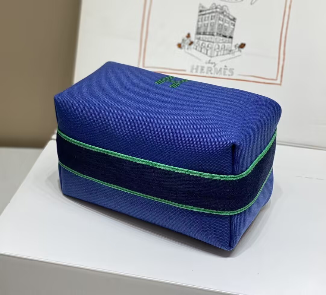 Hermes Canvas Bride-A-Brac Case Toiletry Pouch