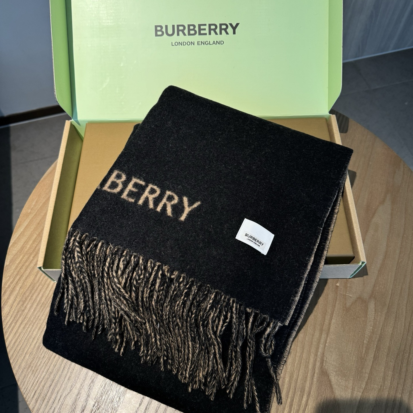Bv*b*rry reversible ekd cashmere scarf 32x180cm 100% wool