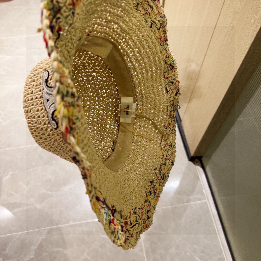 Ce1i*e crochet straw bucket hat