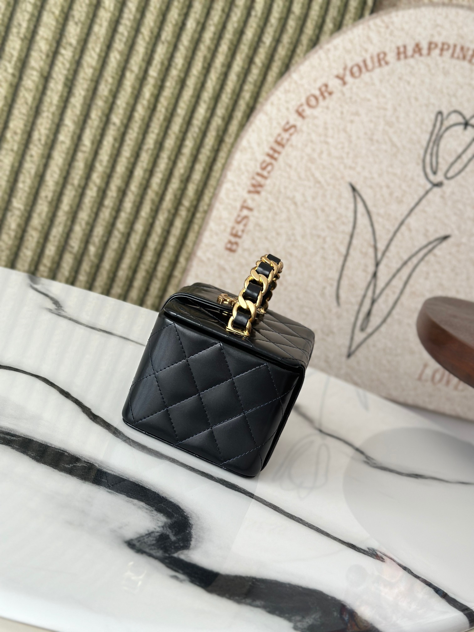 Chanel Vintage Cosmetic Bag 11x9.5x8.5cm