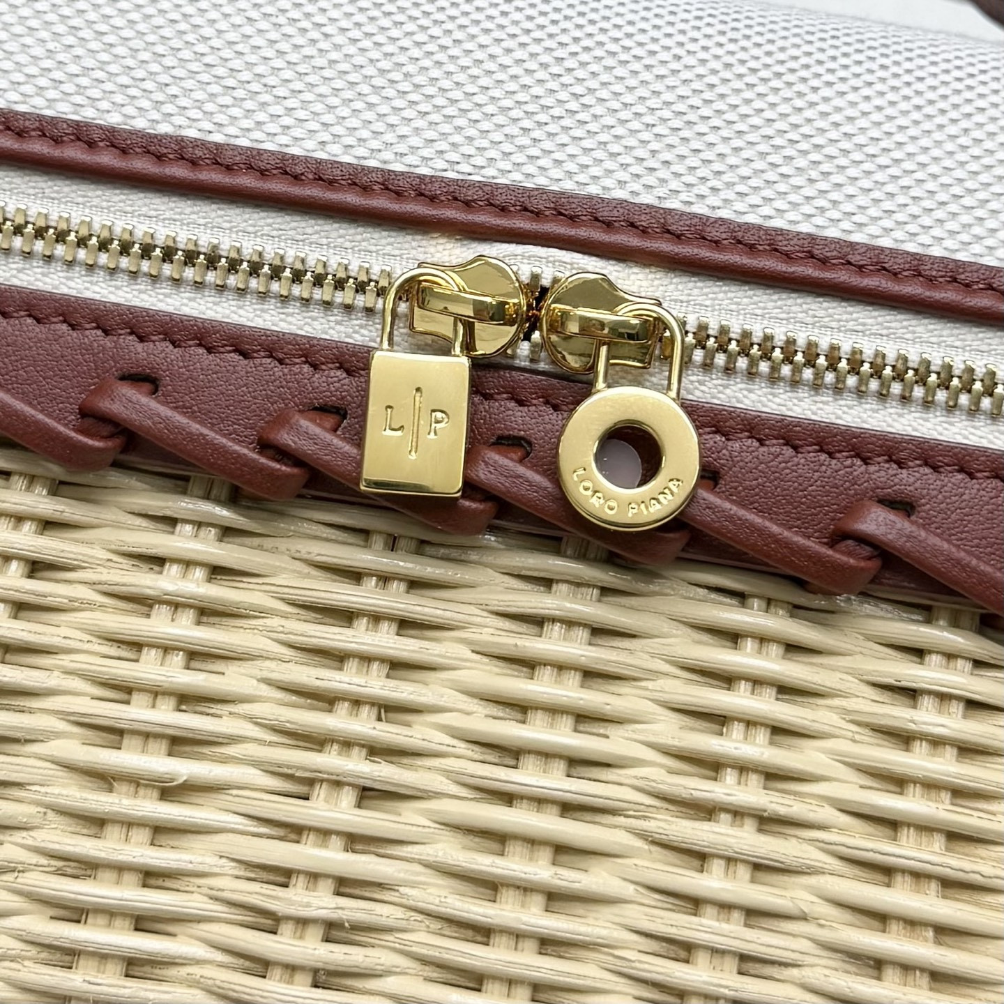 Loro Piana Extra Pocket L19 Wicker Bag 19 x 11.5 x 7cm
