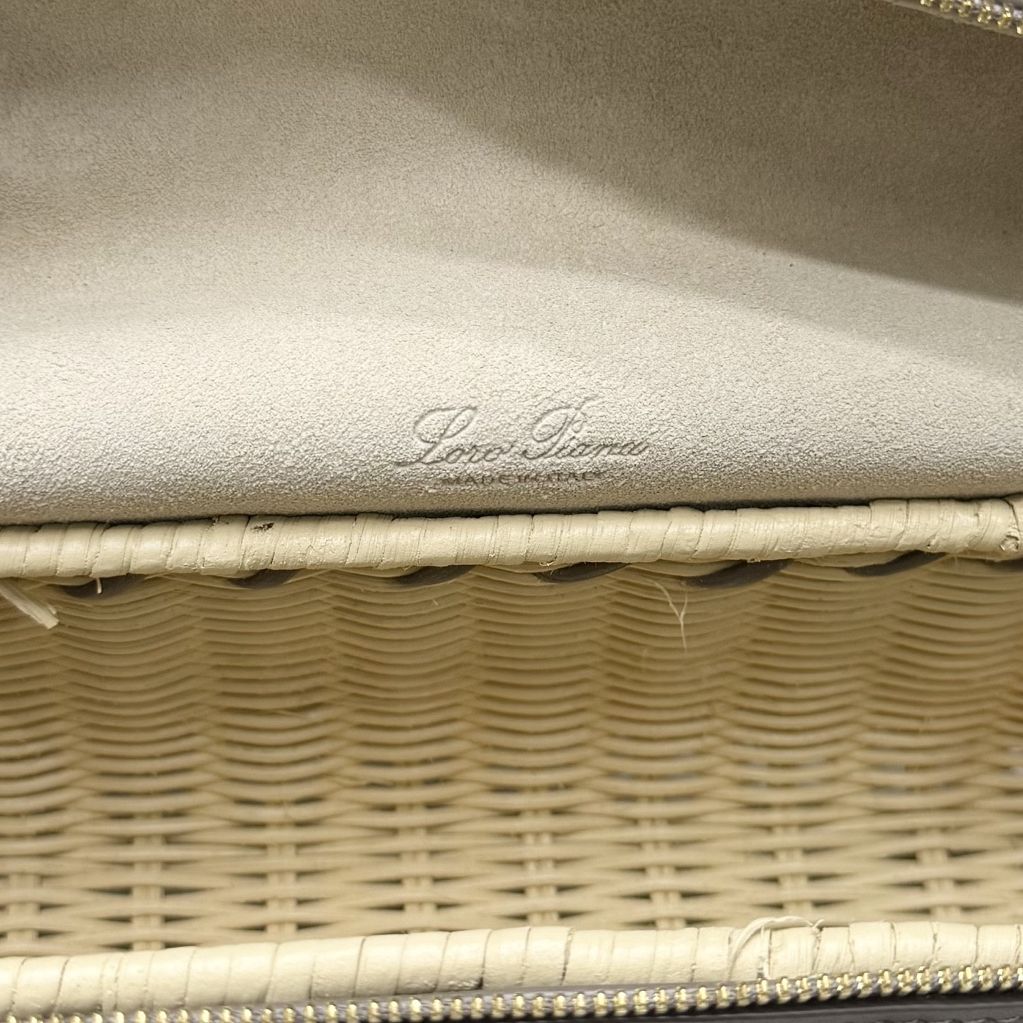 Loro Piana Extra Pocket L19 Wicker Bag 19 x 11.5 x 7cm