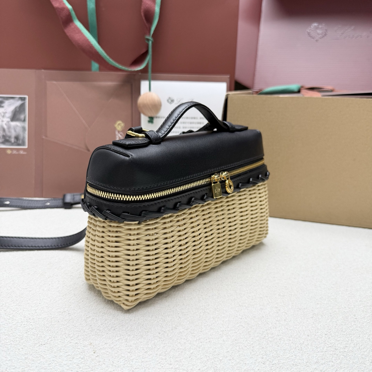 Loro Piana Extra Pocket L19 Wicker Bag 19 x 11.5 x 7cm