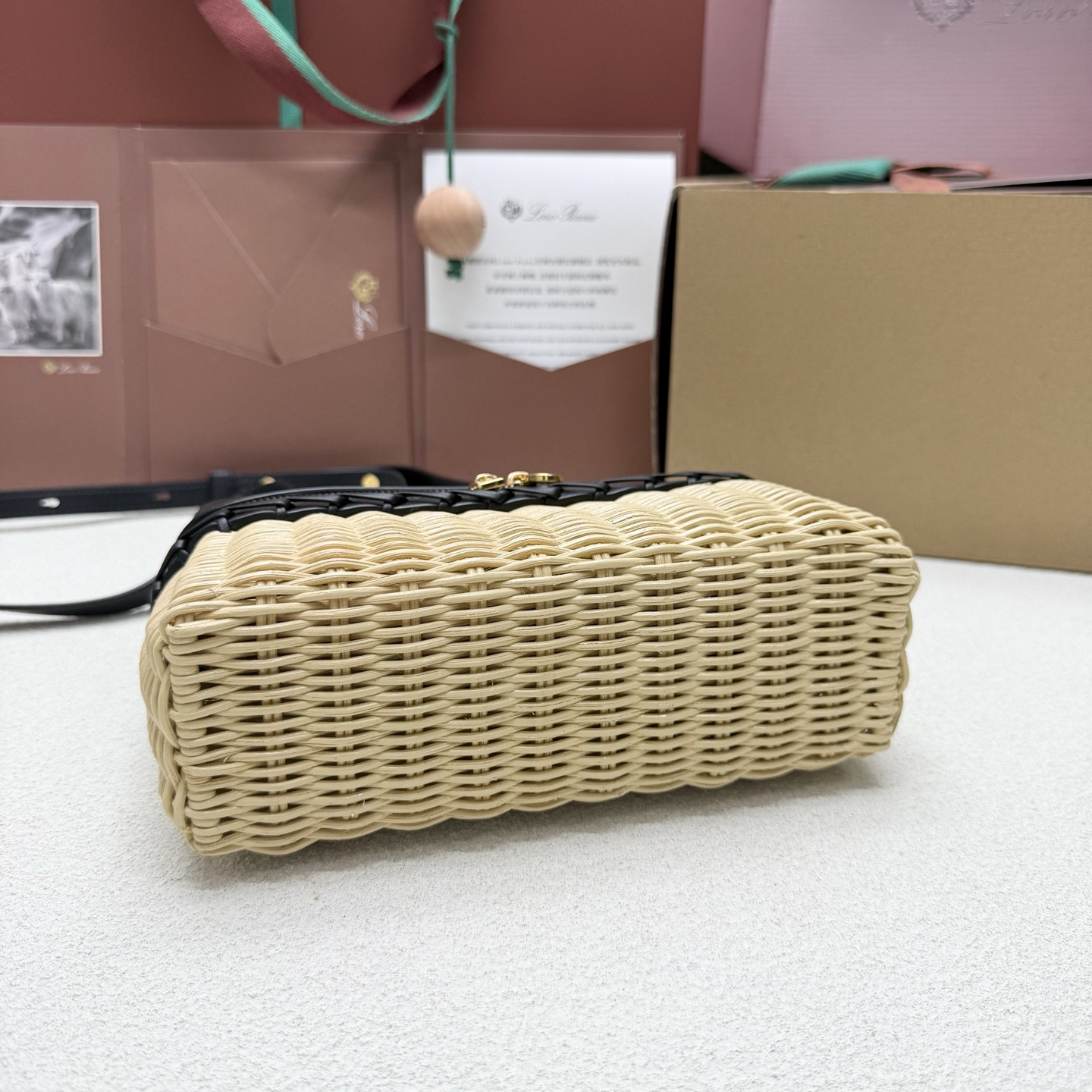 Loro Piana Extra Pocket L19 Wicker Bag 19 x 11.5 x 7cm