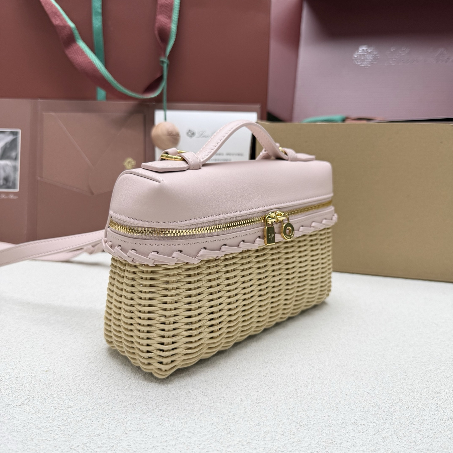 Loro Piana Extra Pocket L19 Wicker Bag 19 x 11.5 x 7cm