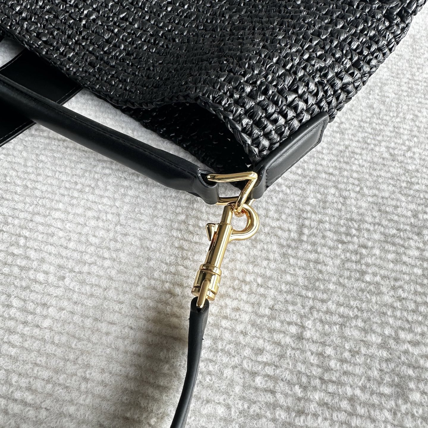 Celine LOUISE medium bucket bag made of plant materials and cow leather 23.5x24x16cm